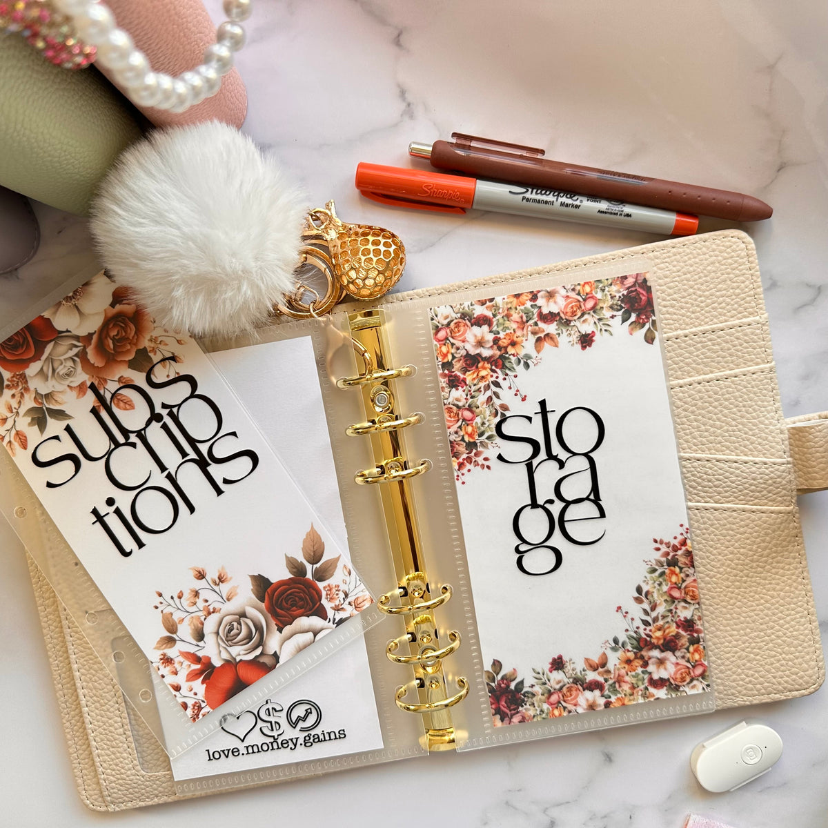 Floral Cash Envelope Bundle | Customizable A6 Cash Envelopes for Personal Ring Binders