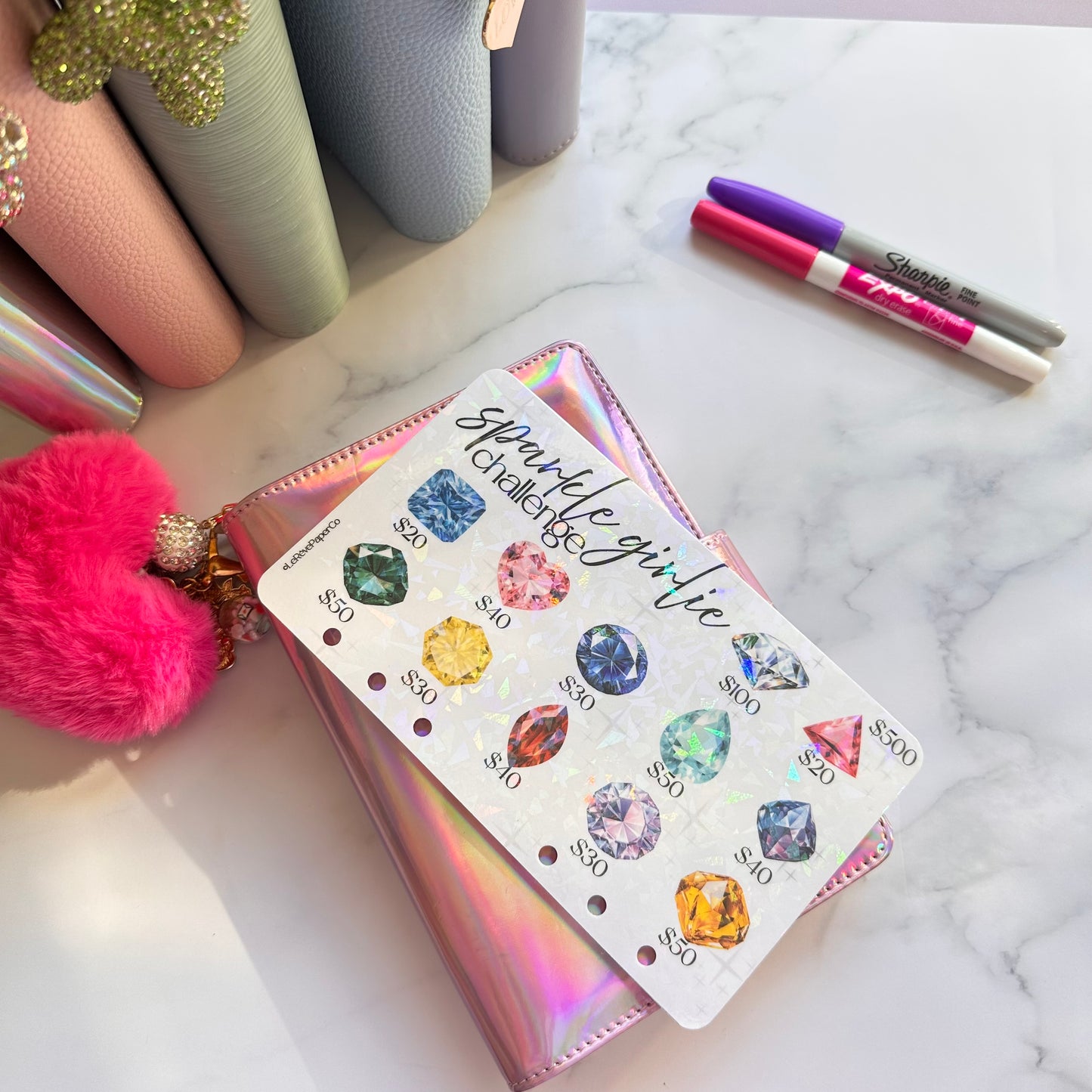 Sparkle Girlie Holographic Savings Challenge