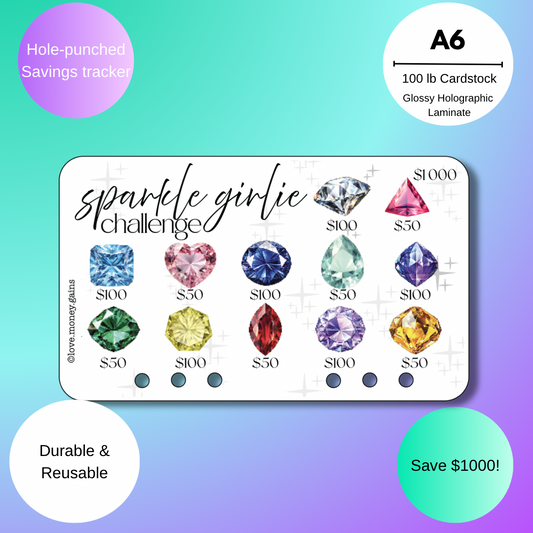 Sparkle Girlie Holographic Savings Challenge