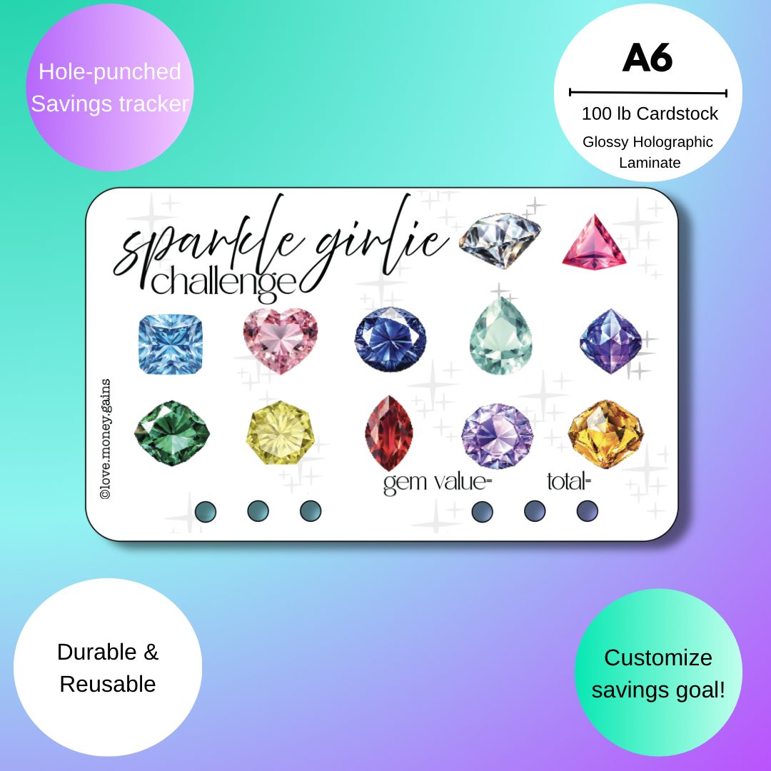 Sparkle Girlie Holographic Savings Challenge